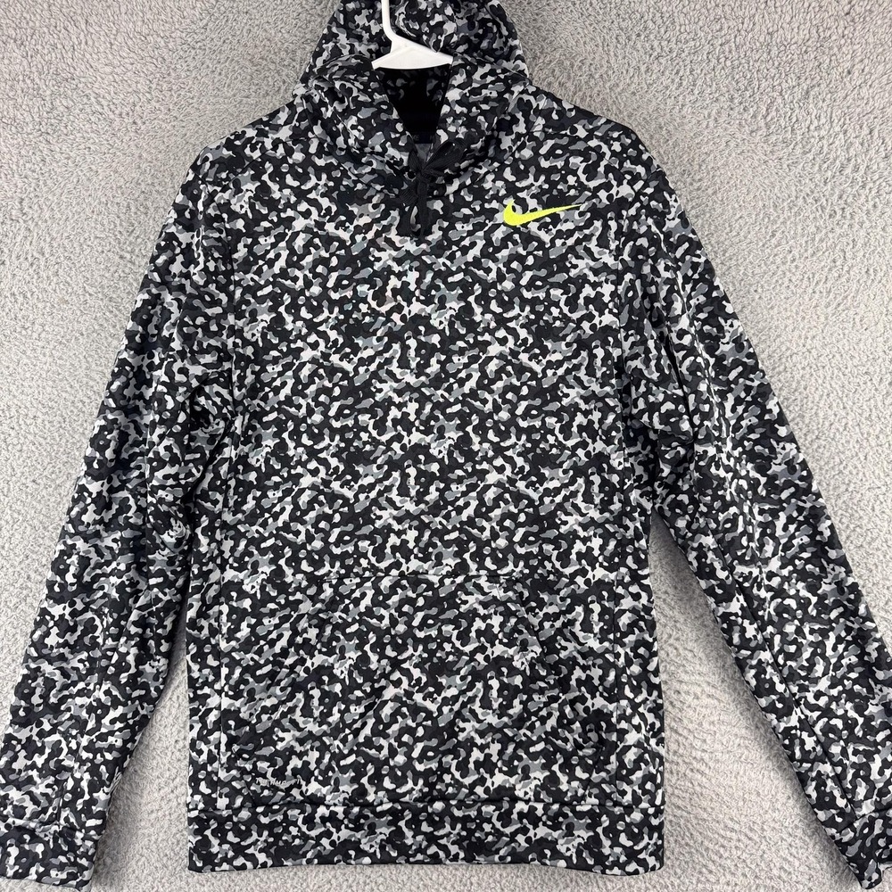Nike Therma-Fit Hoodie Mens Small Pullover‎ Camo Athletic Swoosh 717107-012